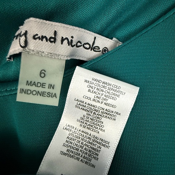 Danny & Nicole Dress Women's Size 6 Teal Midi Dress with Flowy Sleeves Pleated - Picture 7 of 11